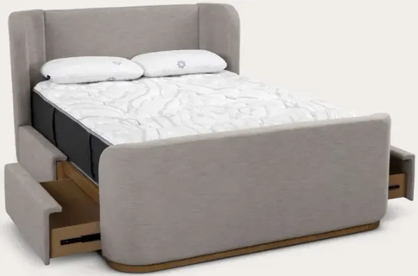 CM Home Hugo Upholstered Storage Bed - Gray Linen - King