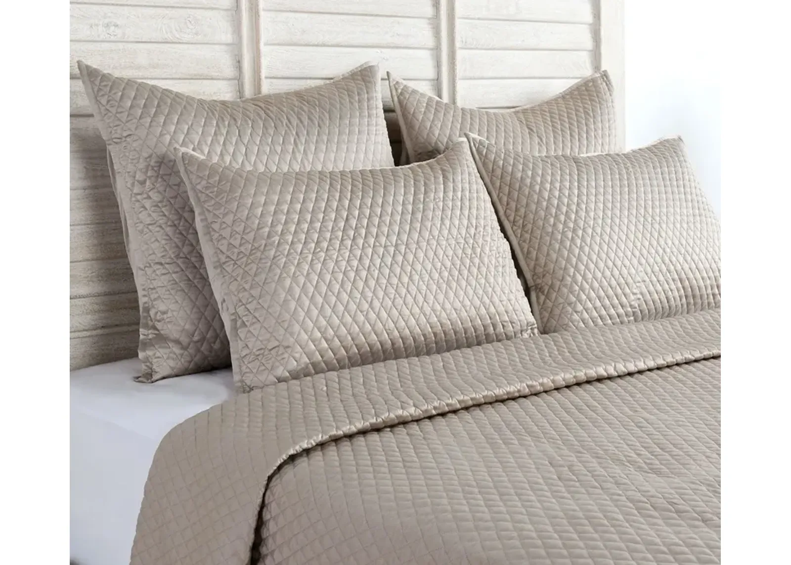 Villa by Classic Home Diamond Pebble Sateen Quilted Pillow Sham - King