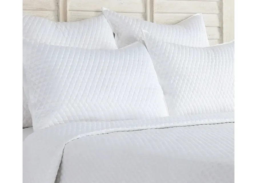 Villa by Classic Home Diamond White Sateen Quilted Pillow Sham - Standard