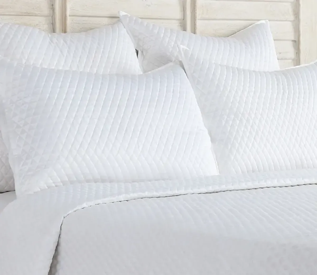 Villa by Classic Home Diamond White Sateen Quilted Pillow Sham - Euro