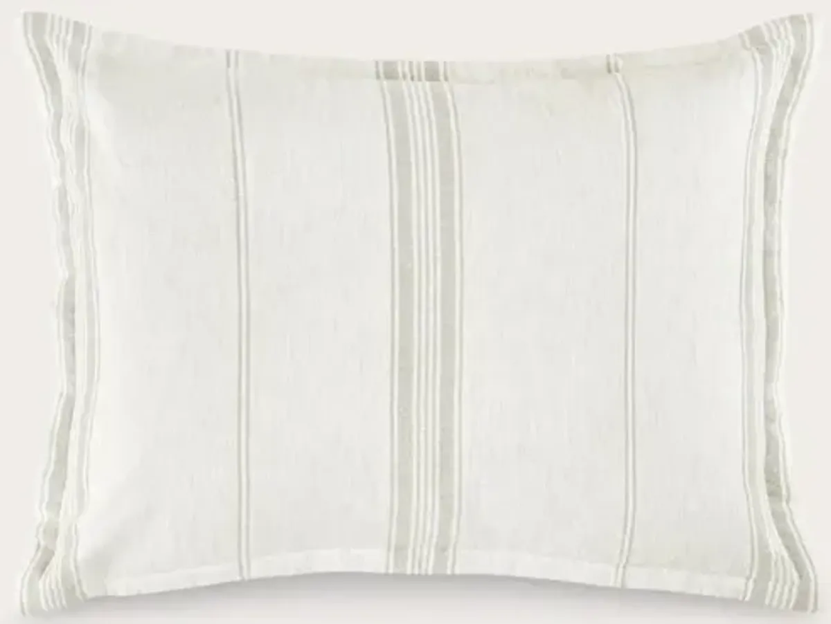 Villa by Classic Home Jayson Stripe Linen Cashmere Pillow Sham - Blue - Standard