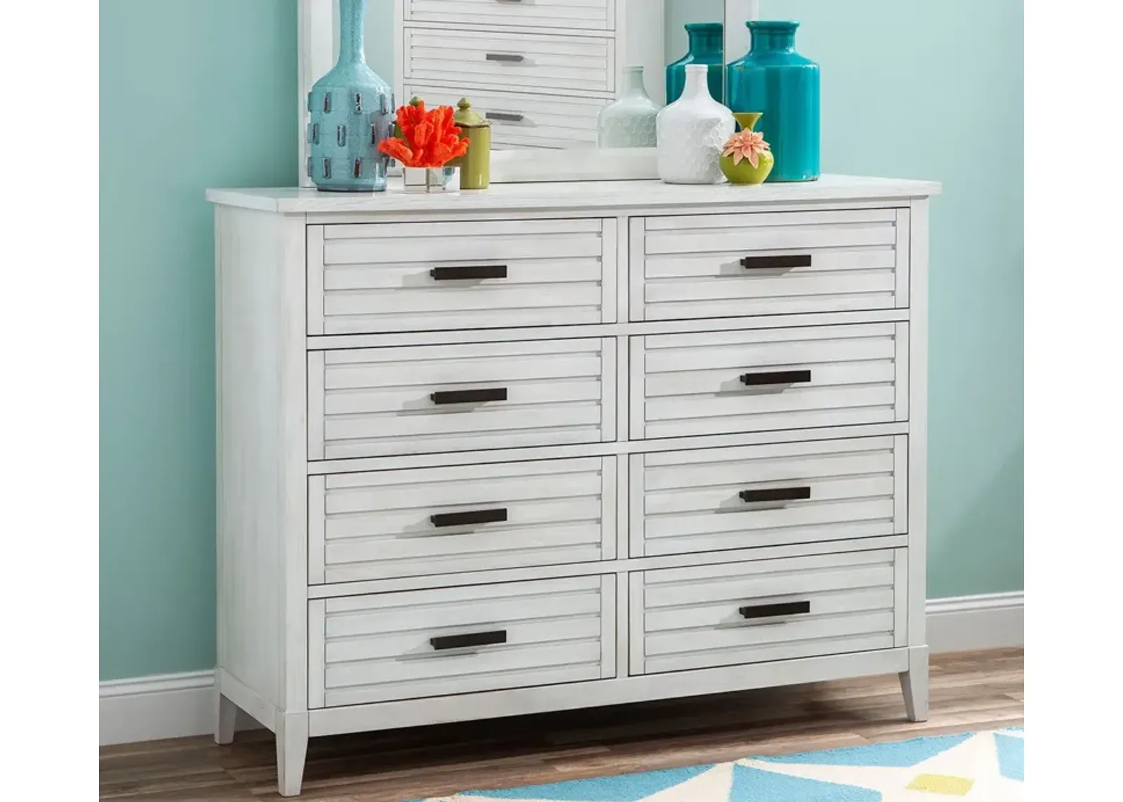 Legacy Classic Edgewater 8-Drawer Double Dresser - Sand Dollar White