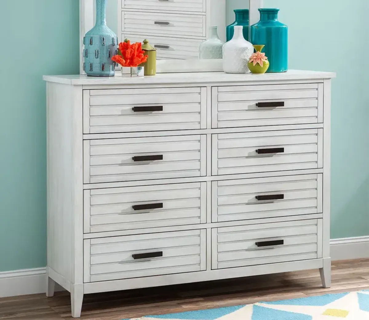 Legacy Classic Edgewater 8-Drawer Double Dresser - Sand Dollar White