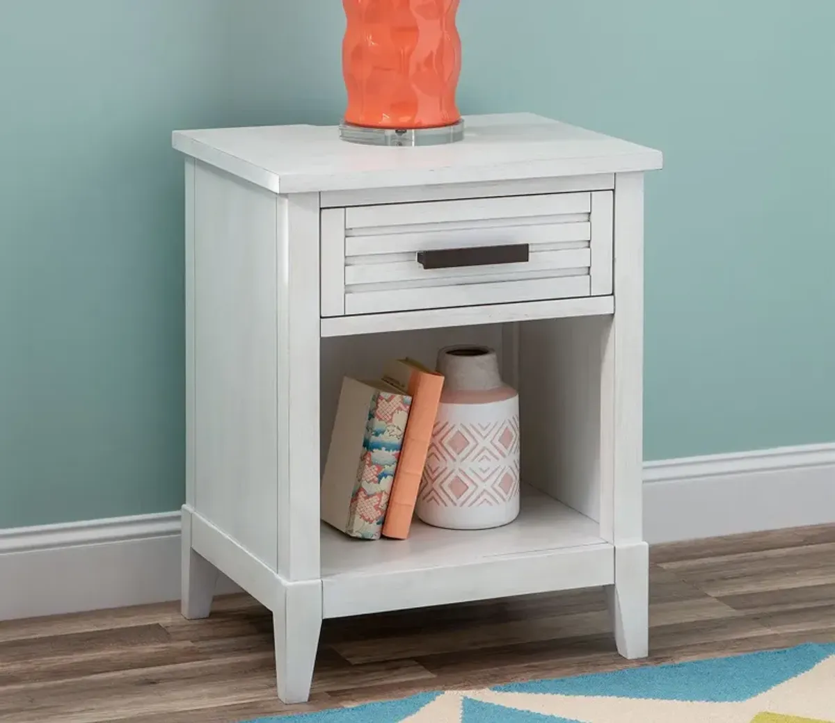 Legacy Classic Edgewater Leg 1-Drawer Nightstand - Sand Dollar White