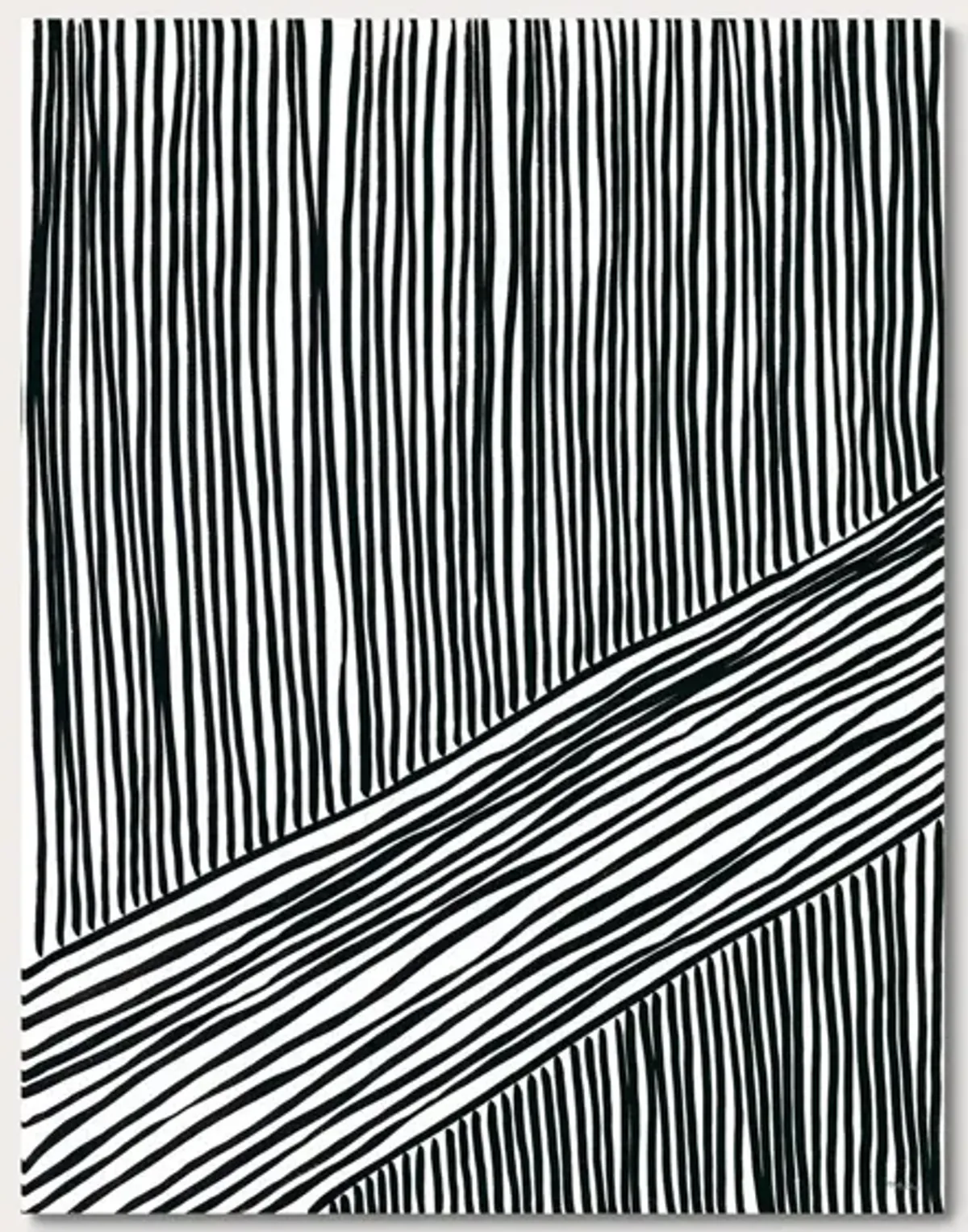 Grand Image Black and White Stripes 2 Canvas Digital Print