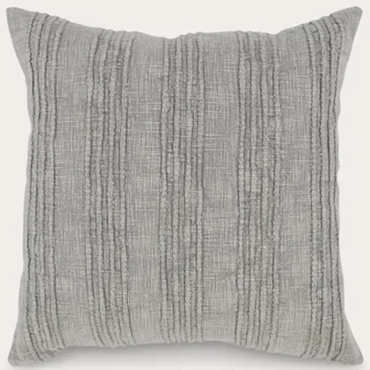 Villa by Classic Home Gratitude Gray Woven Throw Pillow