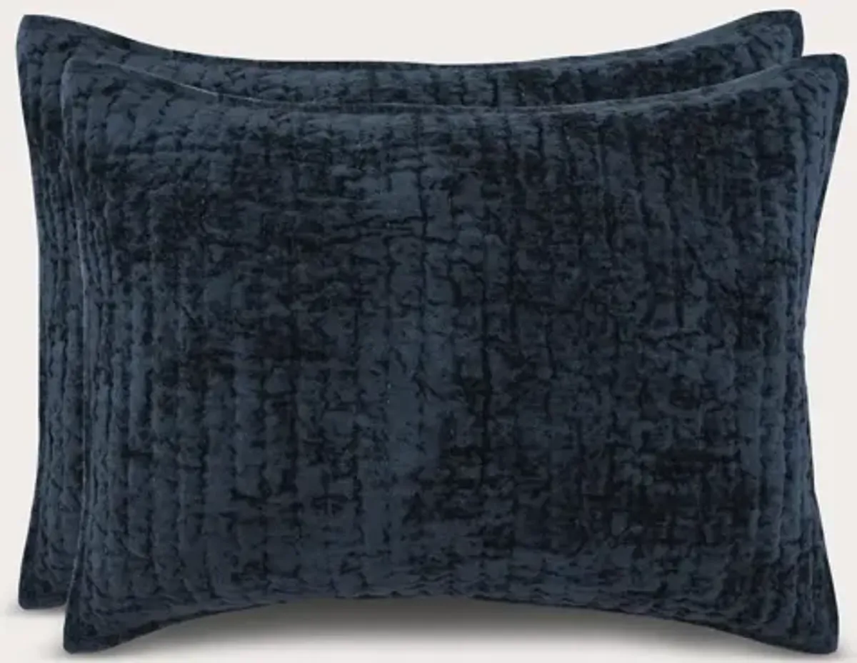 Villa by Classic Home Bari Velvet Pillow Sham - Ocean Blue - Euro