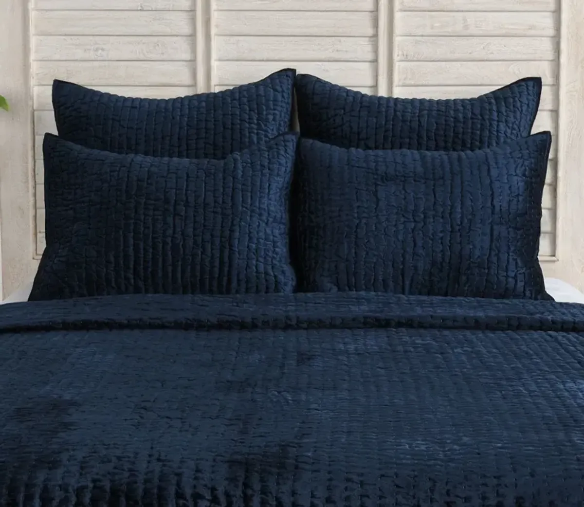 Villa by Classic Home Bari Velvet Pillow Sham - Ocean Blue - Euro