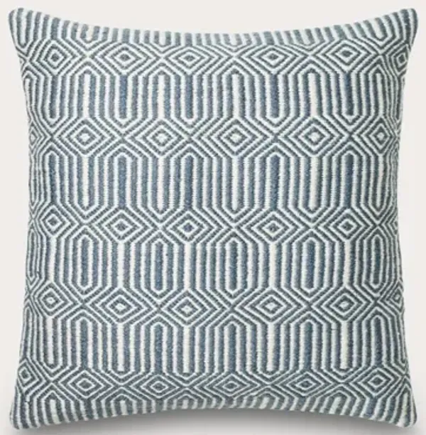 Loloi Woven Geo Throw Pillow Set of 2 - Blue/Ivory