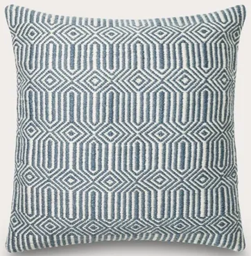 Loloi Woven Geo Throw Pillow Set of 2 - Blue/Ivory