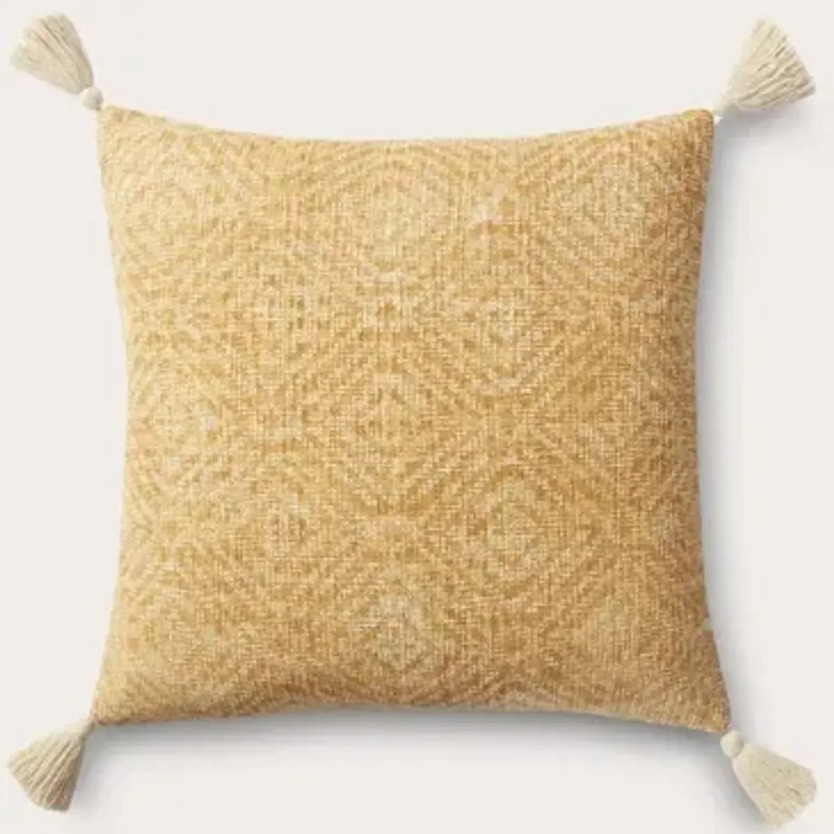 Loloi Diamond Print Throw Pillow Set of 2 - Yellow - 13'' x 21''