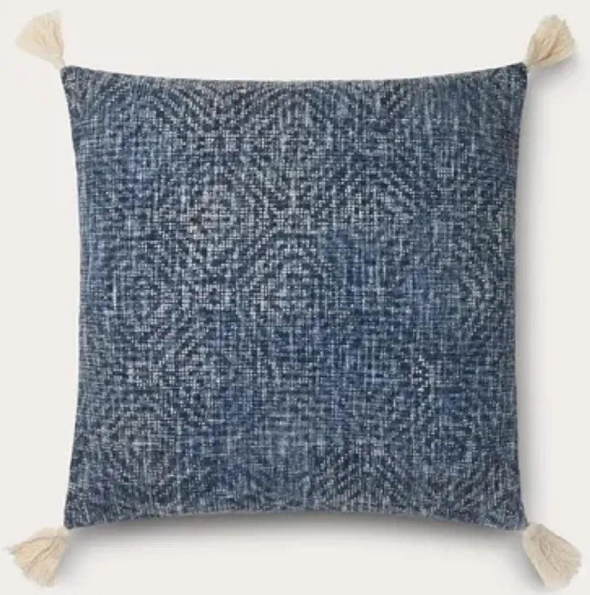 Loloi Diamond Print Throw Pillow Set of 2 - Blue - 22'' x 22''