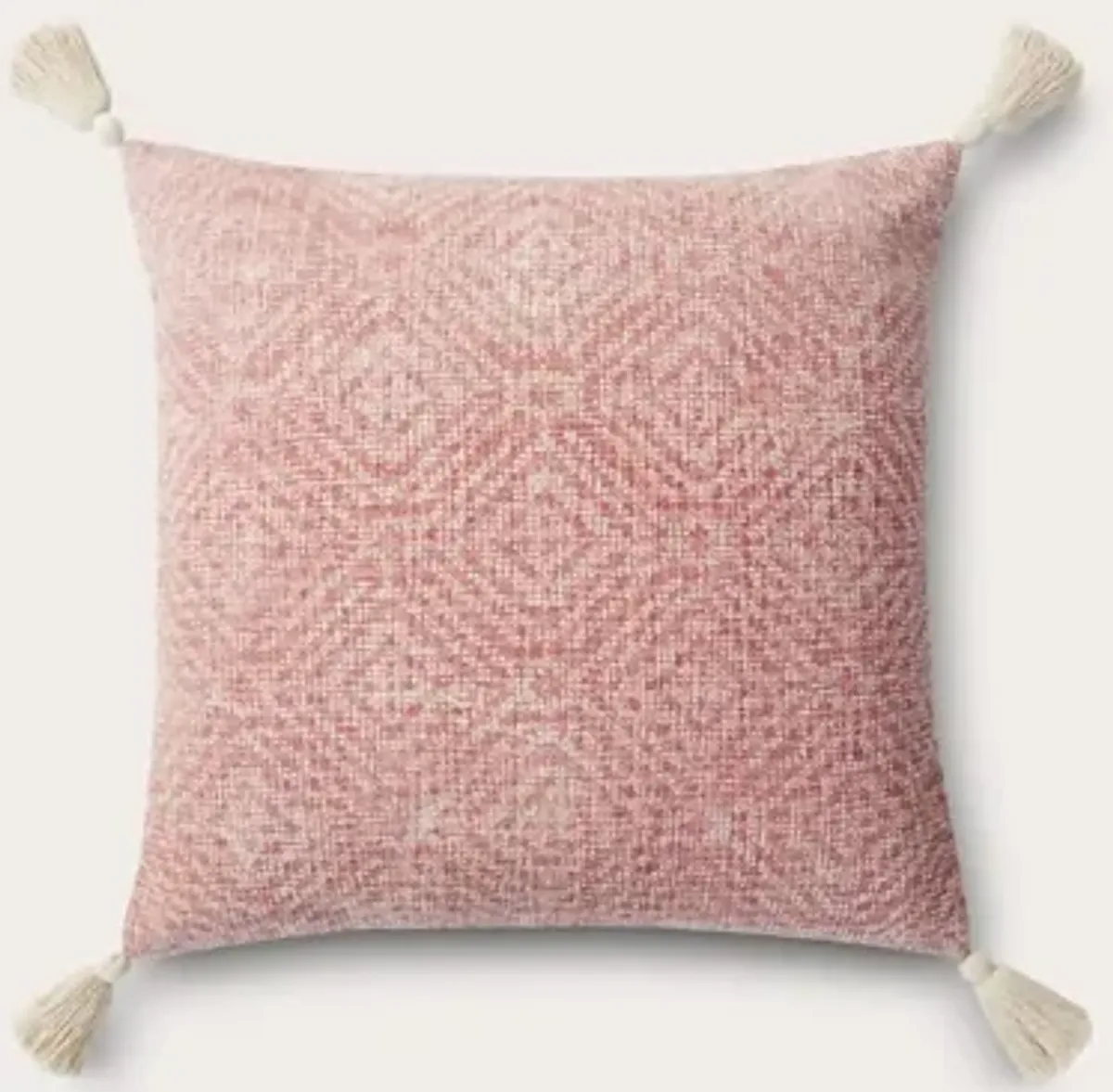 Loloi Diamond Print Throw Pillow Set of 2 - Pink - 22'' x 22''