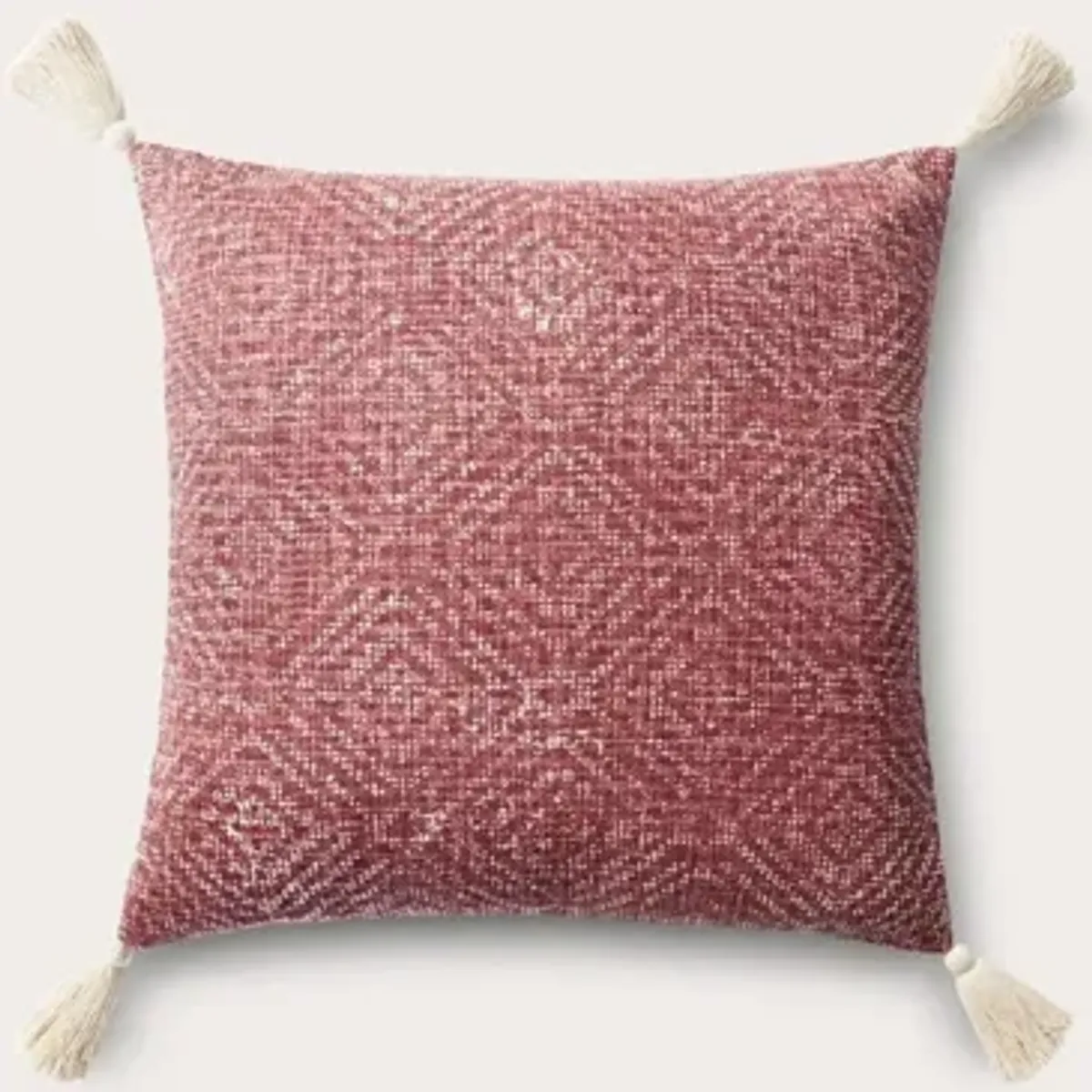 Loloi Diamond Print Throw Pillow Set of 2 - Pink - 22'' x 22''