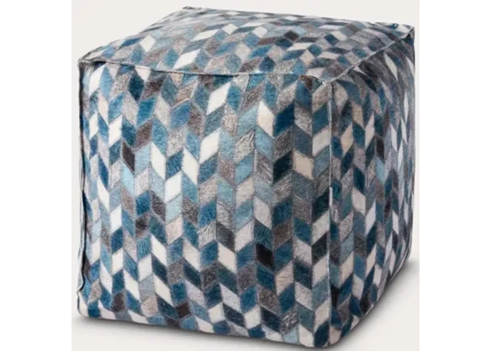 Loloi Grey Geometric Square Pouf