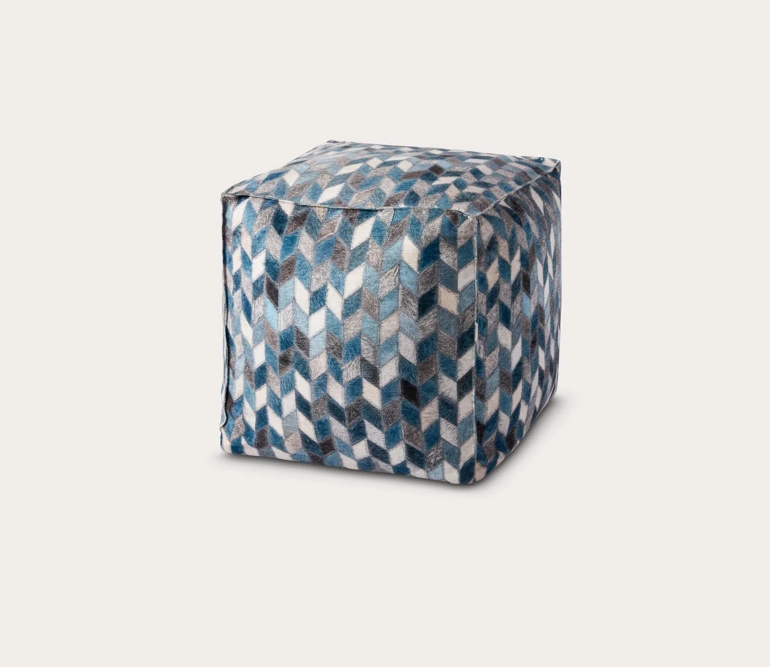 Loloi Grey Geometric Square Pouf