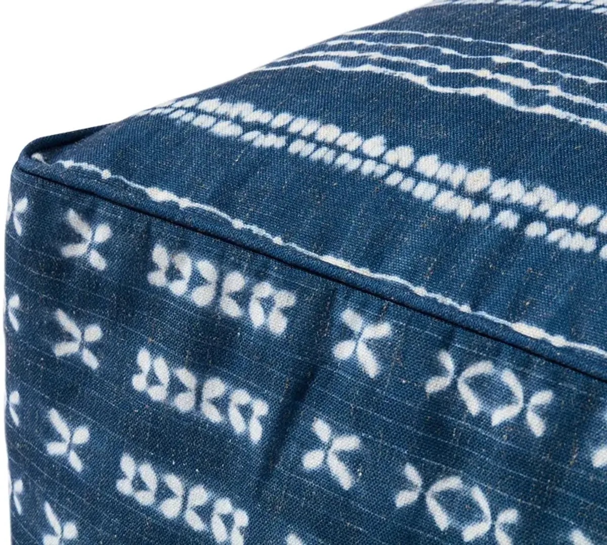 Loloi Indigo Pattern Square Pouf