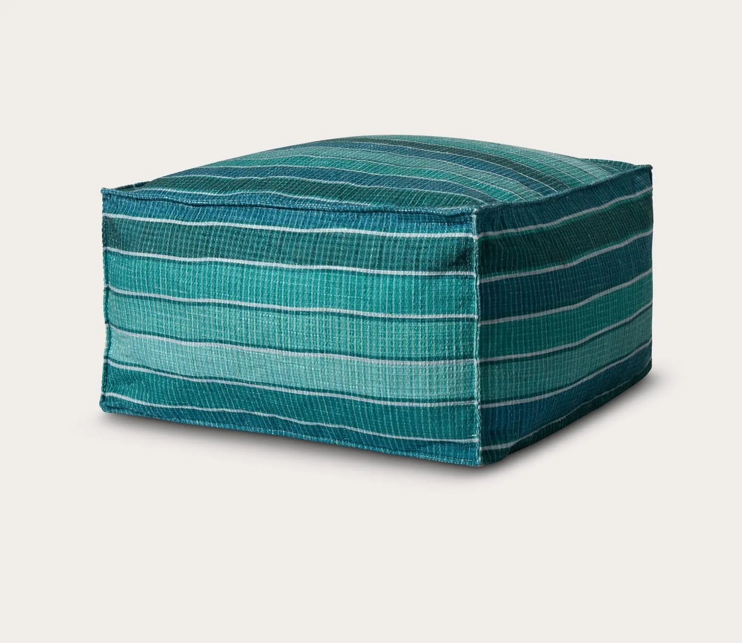 Loloi Lagoon Stripe Square Pouf