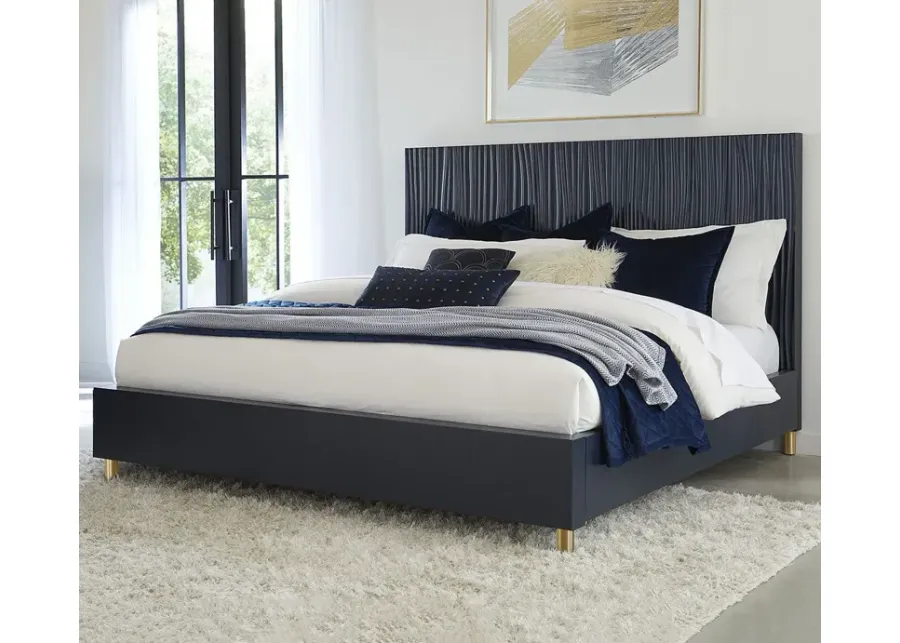 Modus Furniture Argento Oak Platform Bed - Navy - King