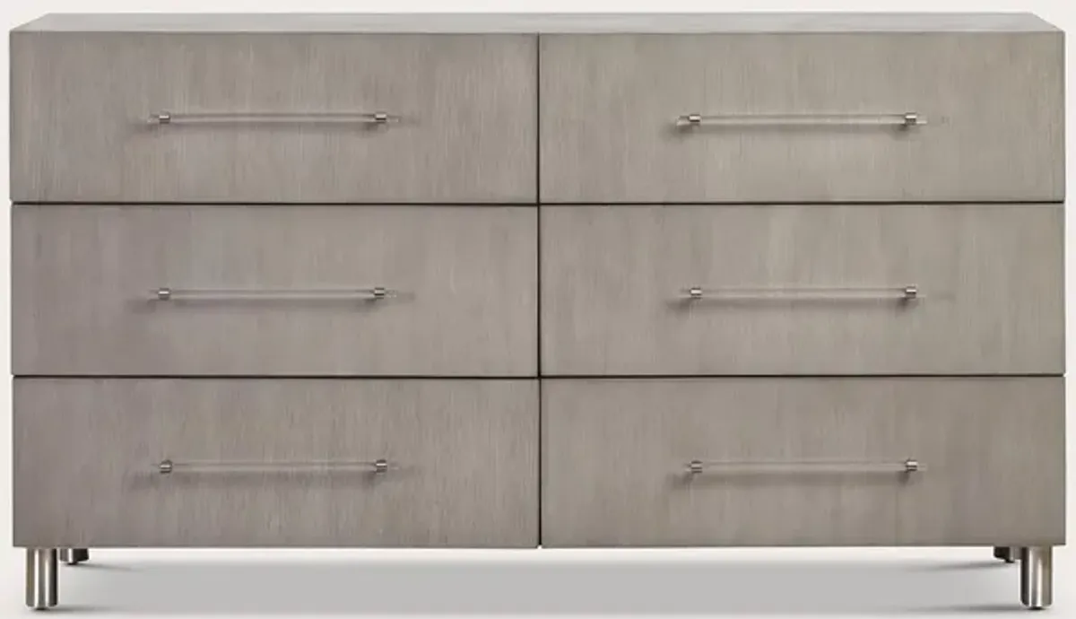 Modus Furniture Argento Oak 6-Drawer Dresser - Misty Grey