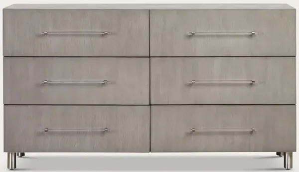 Modus Furniture Argento Oak 6-Drawer Dresser - Misty Grey