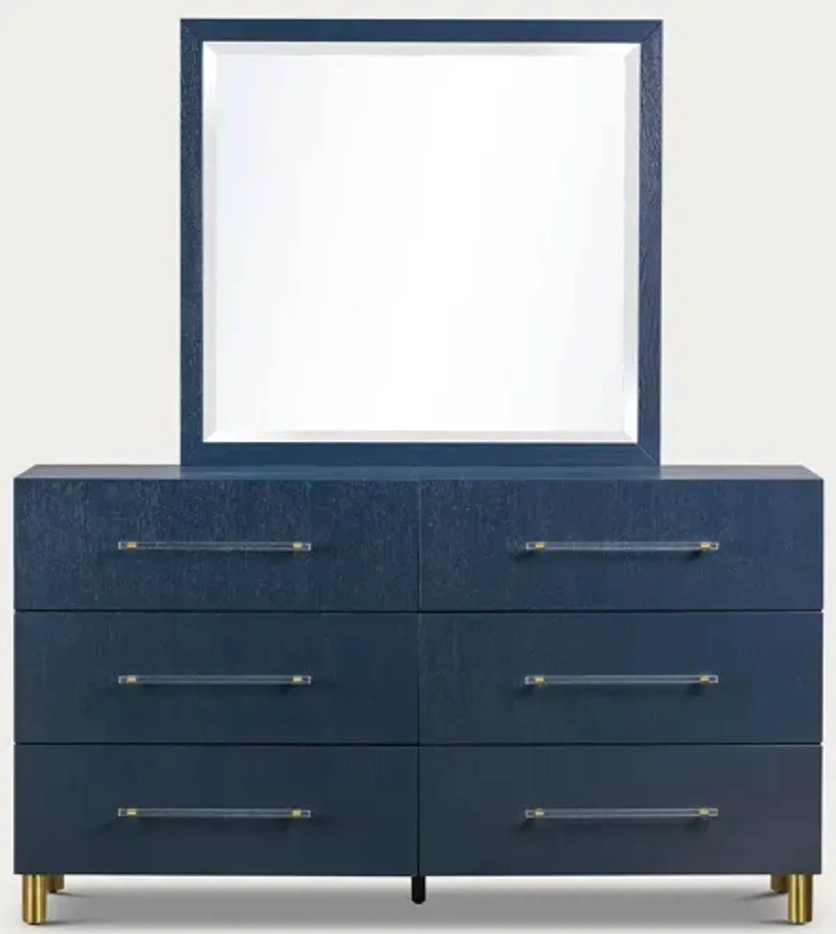 Modus Furniture Argento Oak 6-Drawer Dresser - Navy