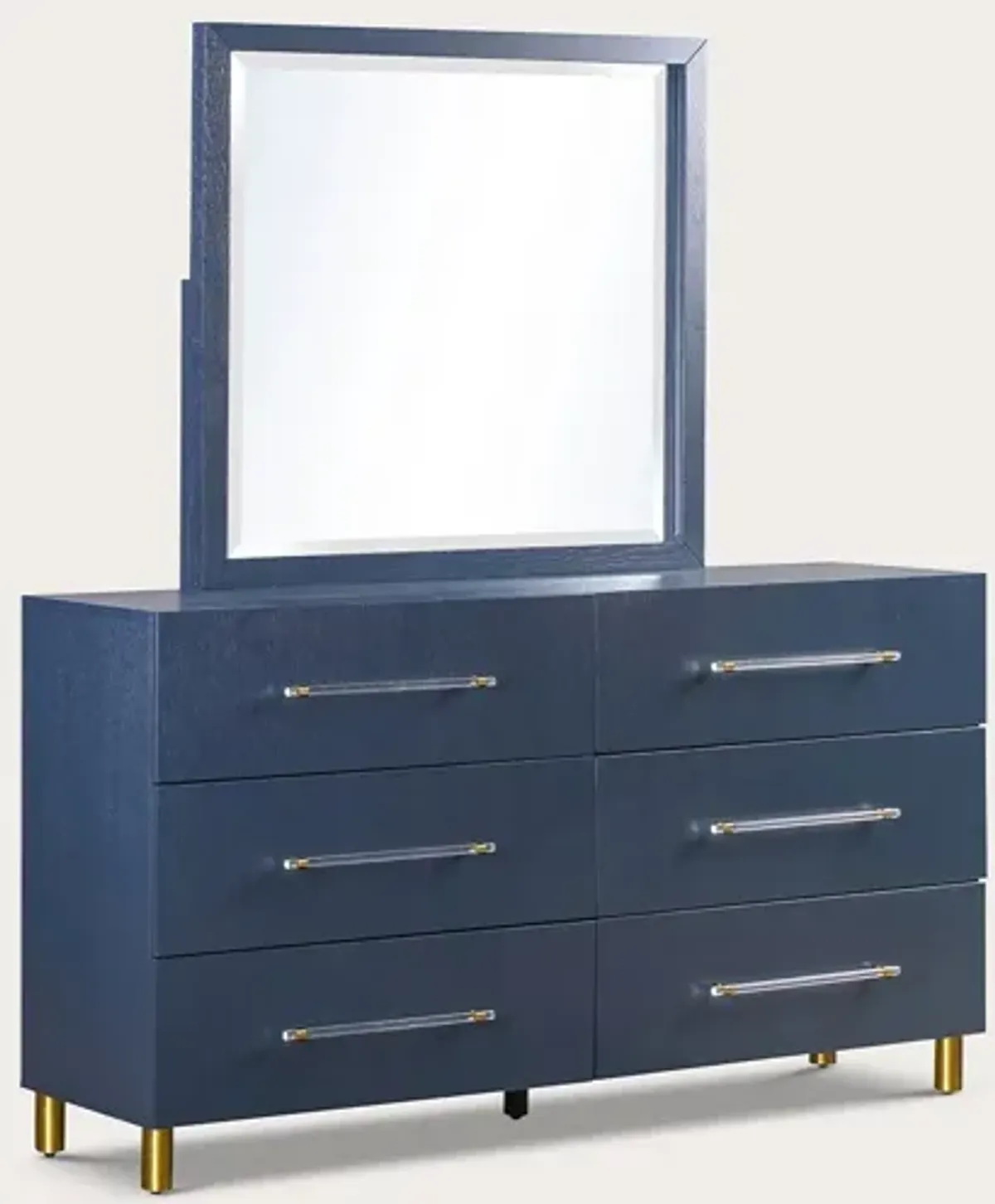 Modus Furniture Argento Oak 6-Drawer Dresser - Navy