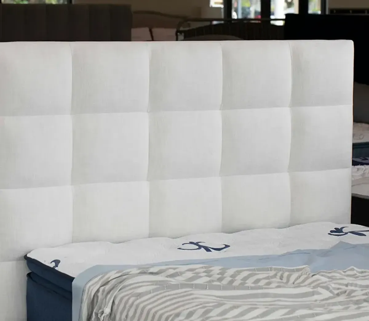 City Mattress Carmen Upholstered Bed - Ivory - King