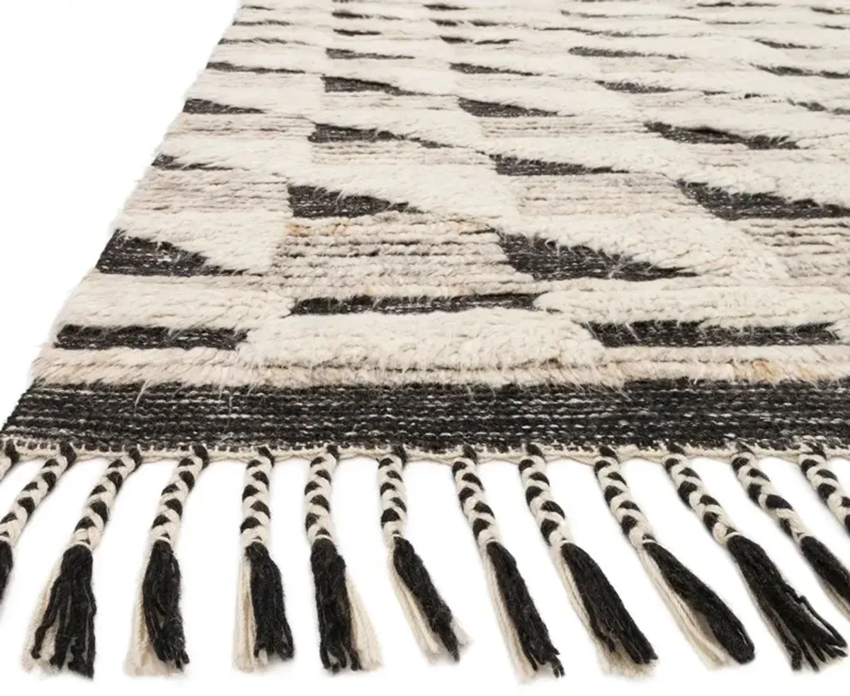 Loloi Khalid Natural Black Area Rug - 6' x 9'