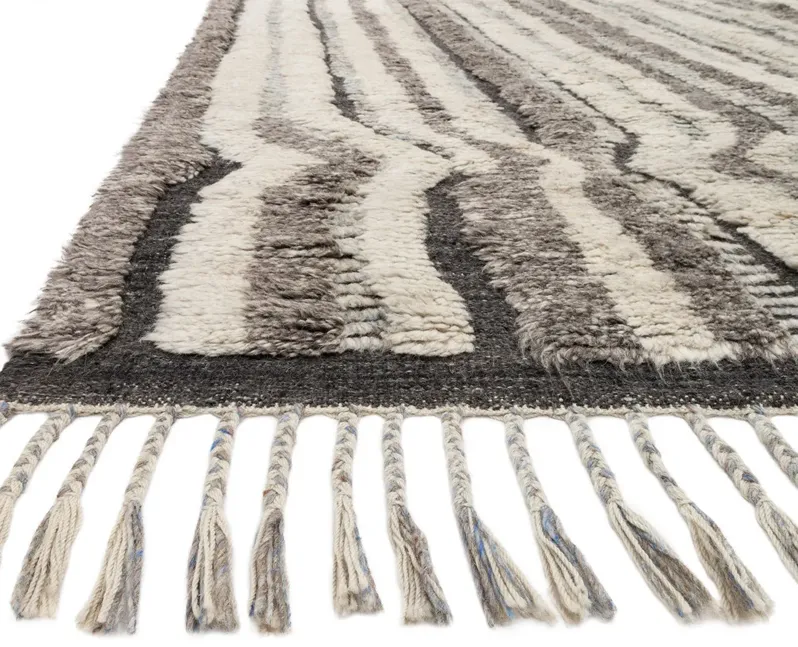 Loloi Khalid Stone Charcoal Area Rug Handcrafted - 6' x 9'