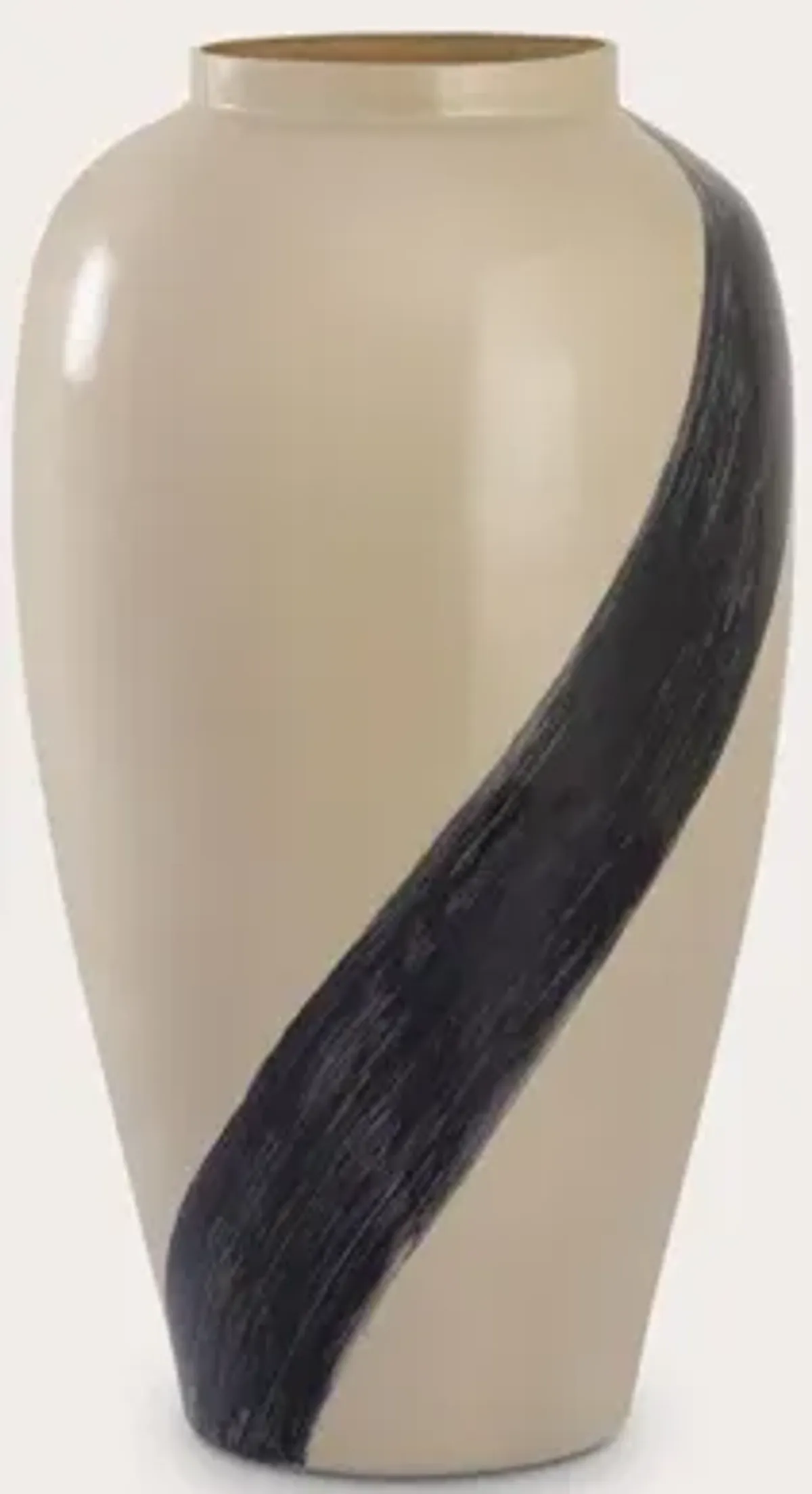 Elk Home Brushstroke Cream Vase - Small