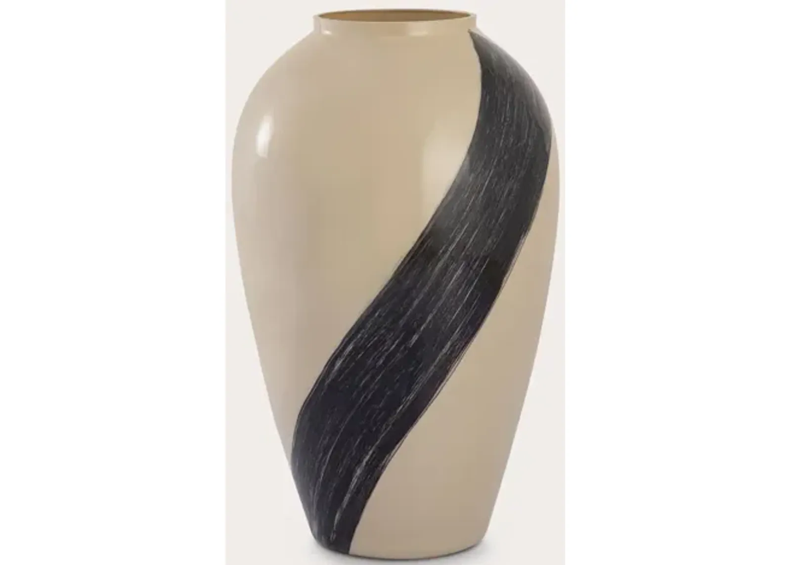 Elk Home Brushstroke Cream Vase - Small