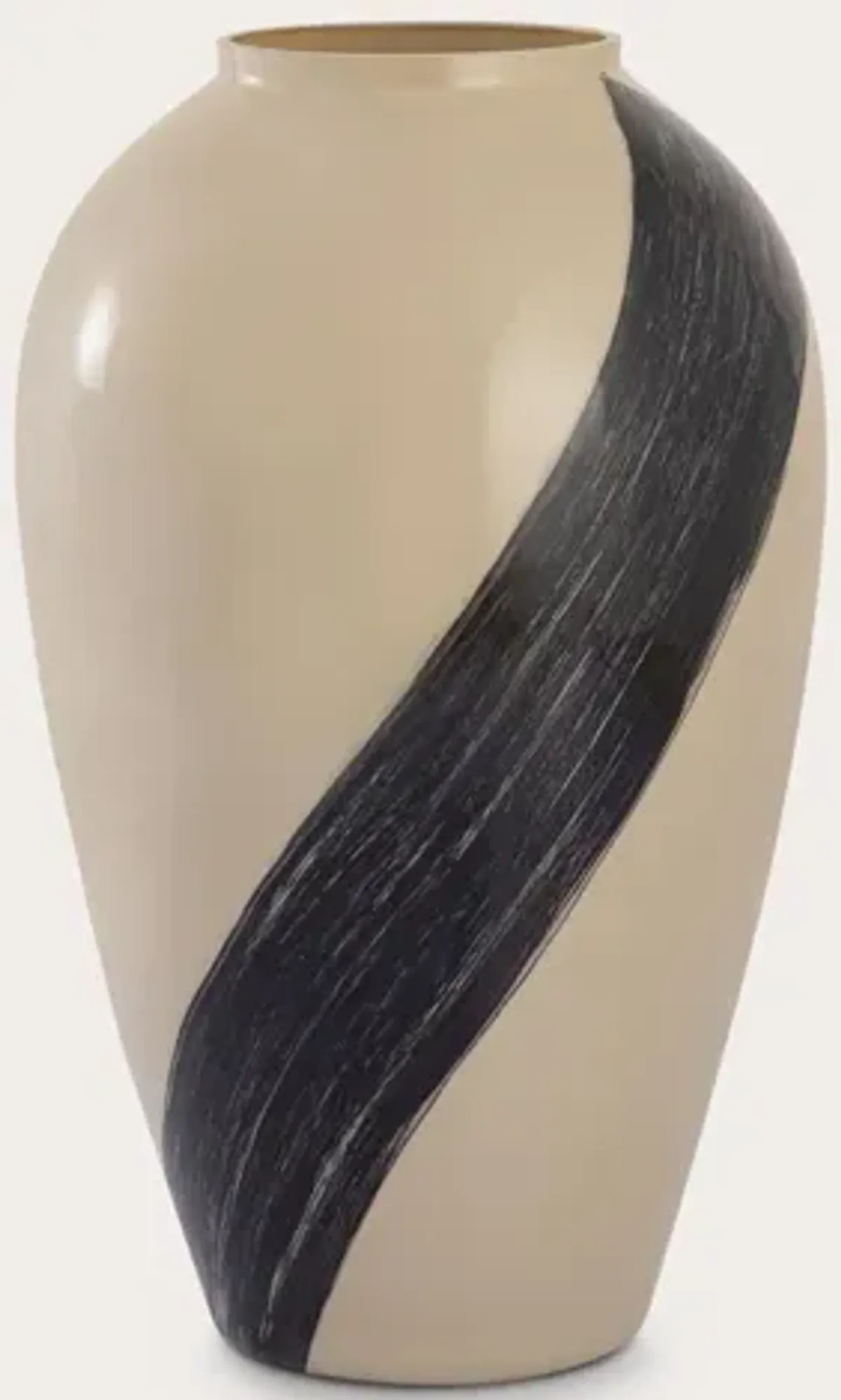 Elk Home Brushstroke Cream Vase - Small