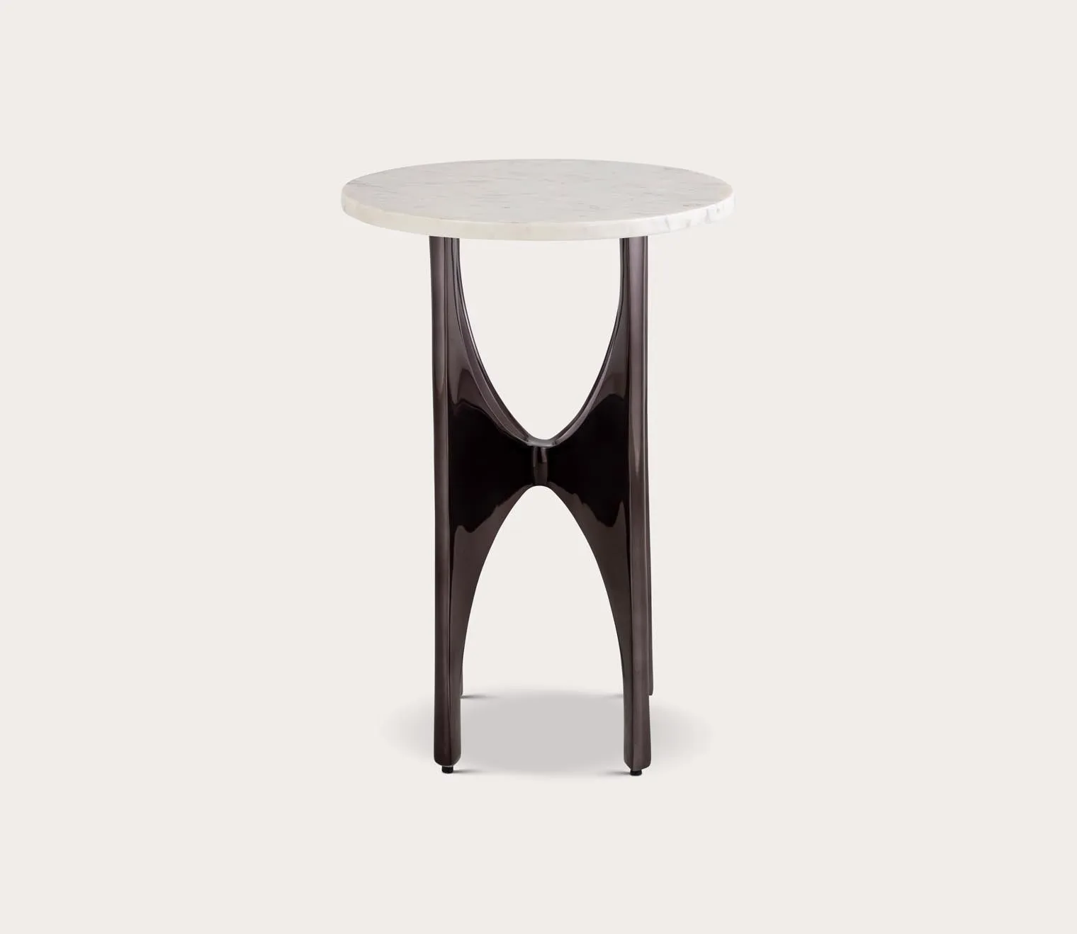 Elk Home Elroy White Marble Accent Table - Black