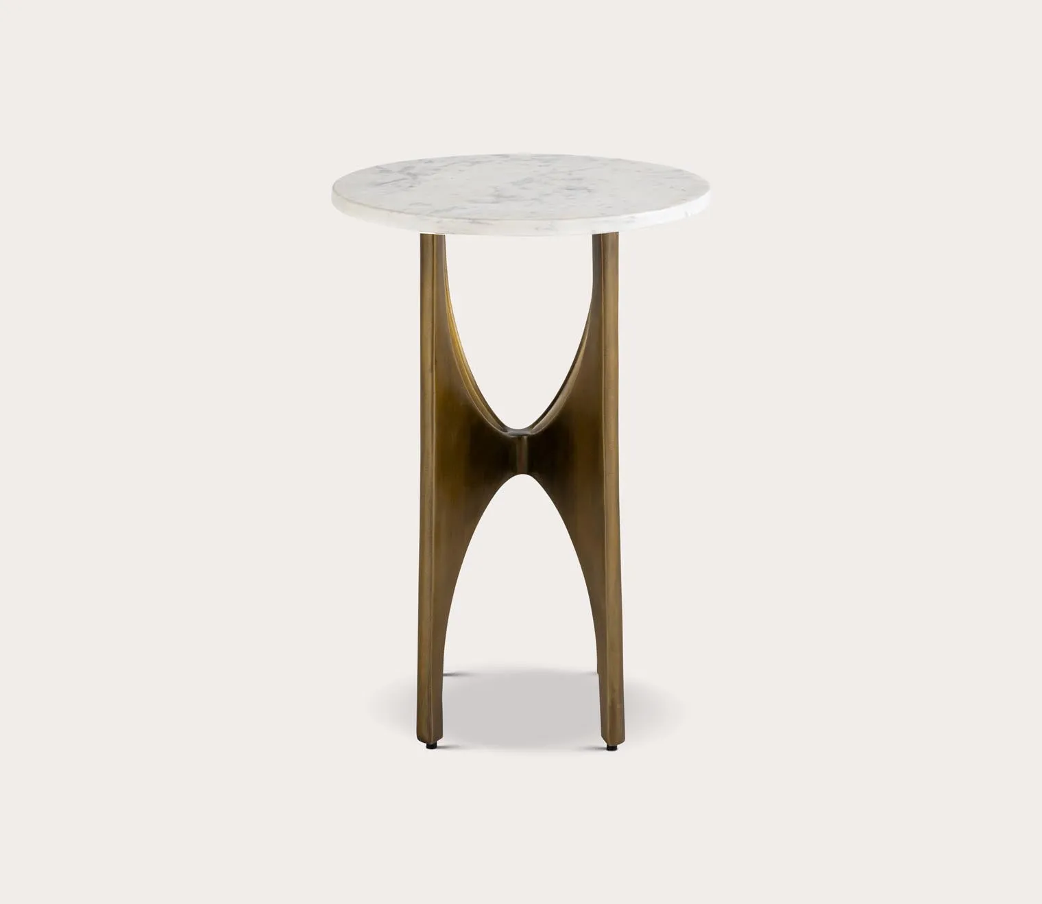 Elk Home Elroy White Marble Accent Table - Brass