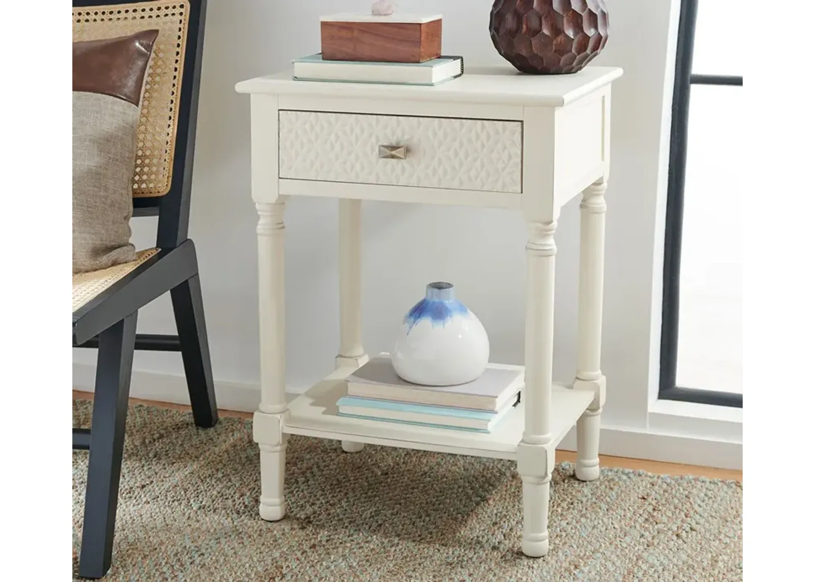 Safavieh Halton 1-Drawer Accent Table - Distressed White