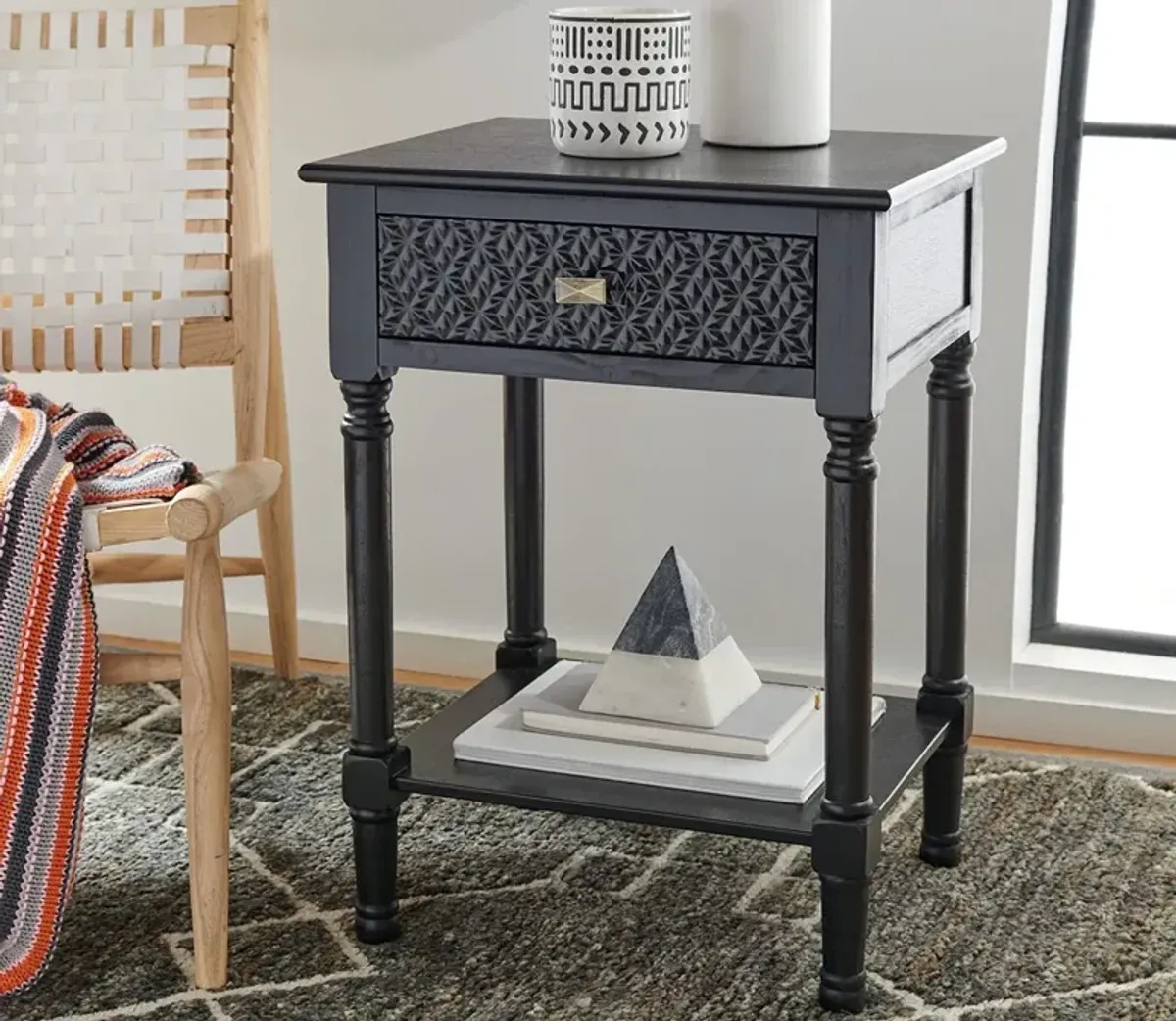 Safavieh Halton 1-Drawer Accent Table - Distressed Grey