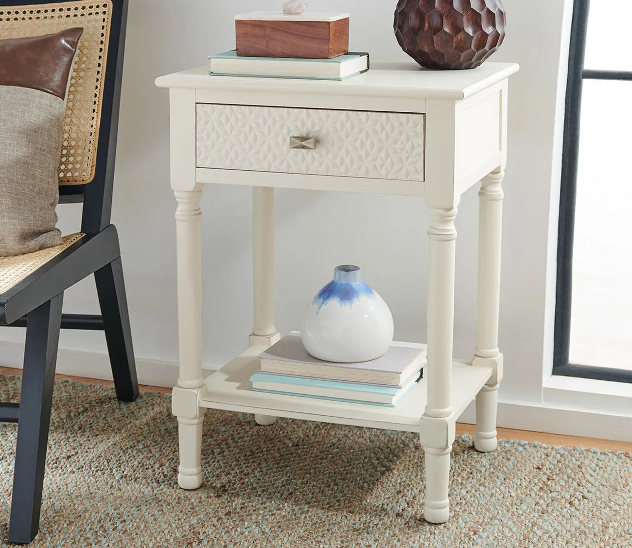 Safavieh Halton 1-Drawer Accent Table - Distressed Grey