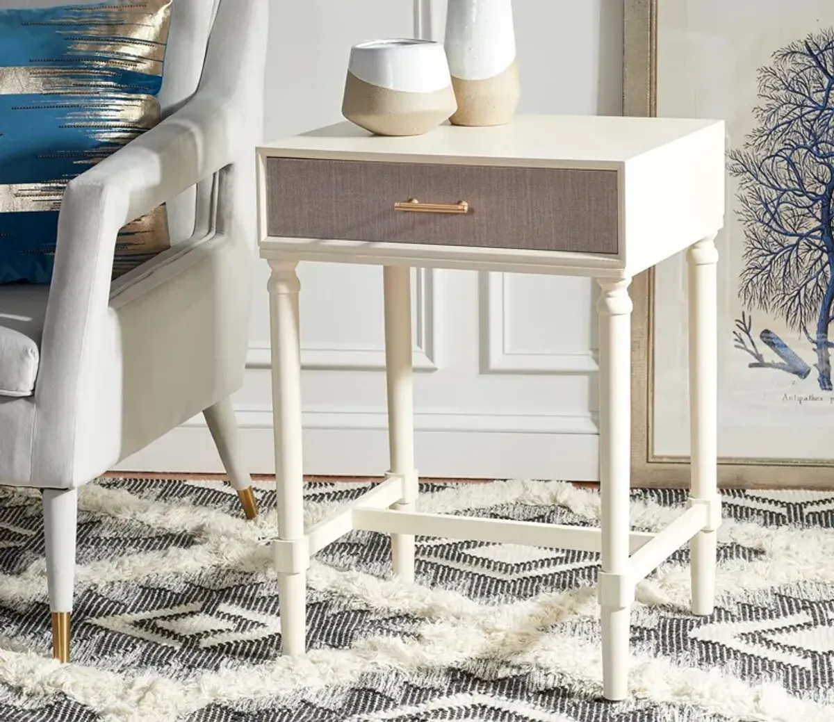 Safavieh Estella 1-Drawer Accent Table - White