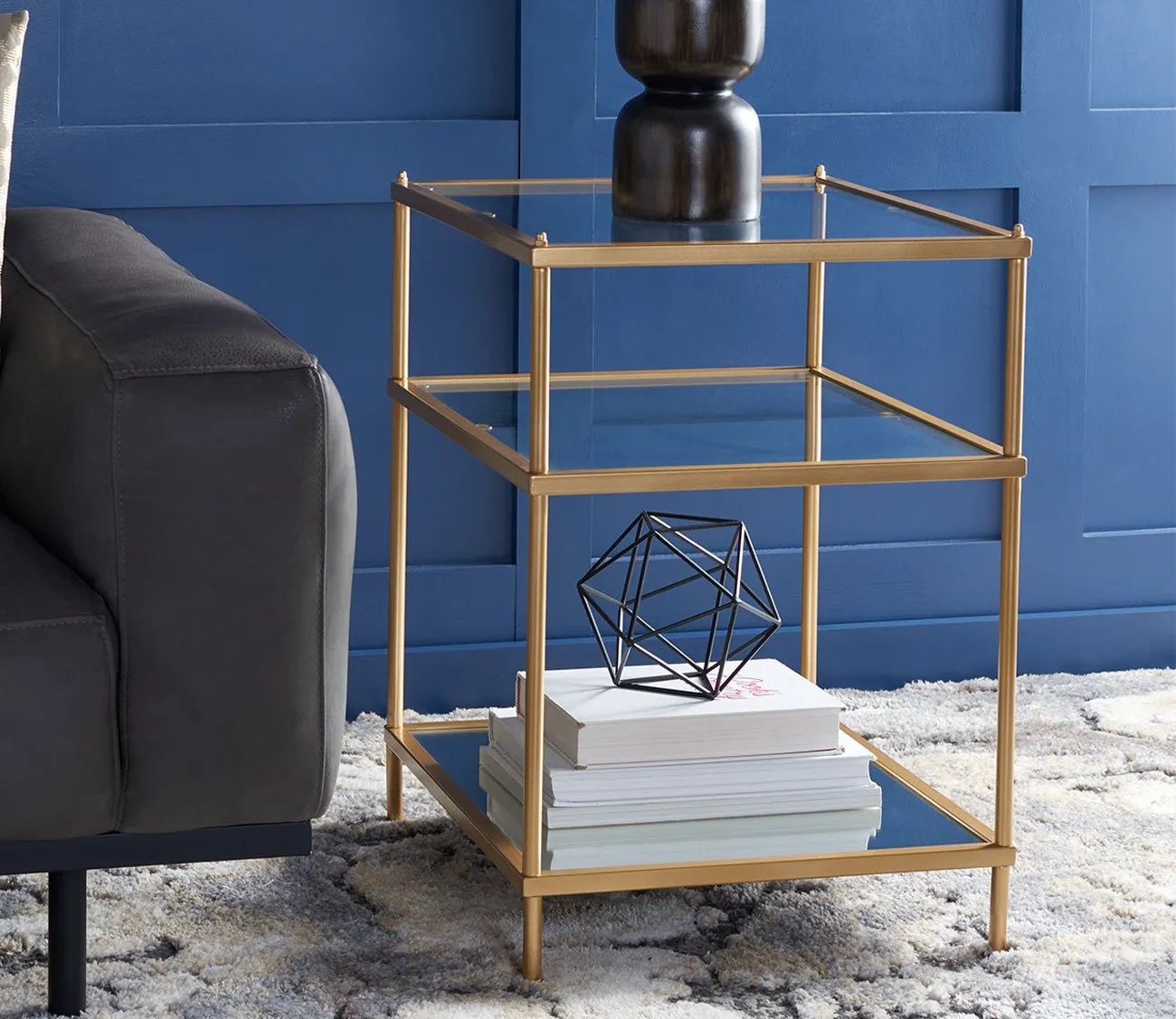 Safavieh Noelia 3-Tier Accent Table - Polished Gold