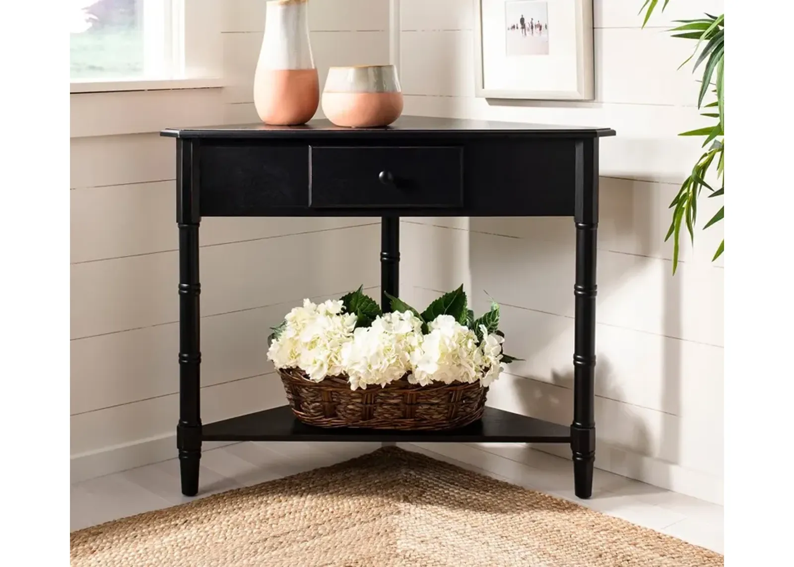 Safavieh Gomez Corner Table - Distressed Black