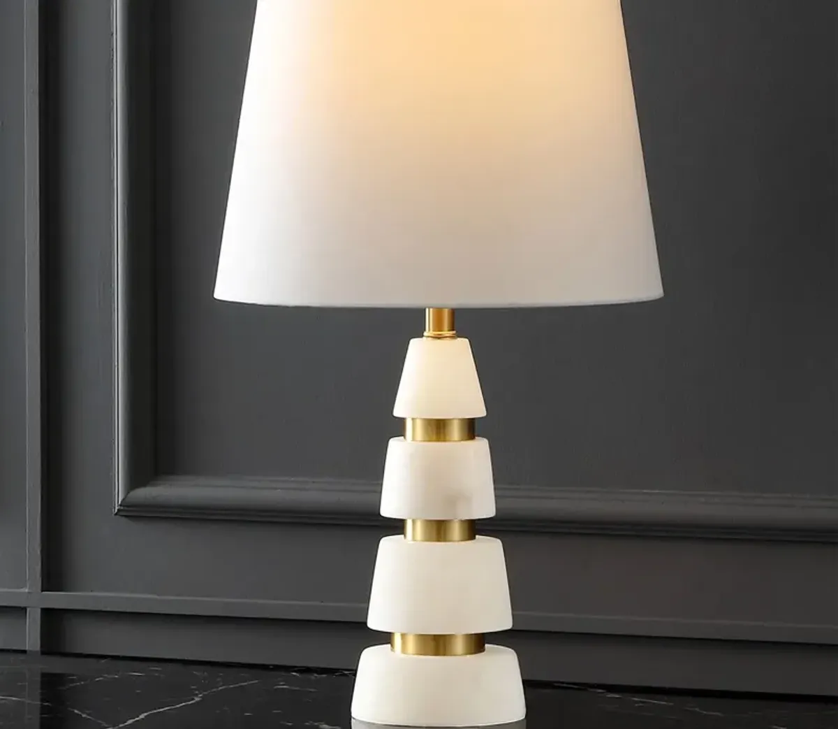 Safavieh Zhang Alabaster Table Lamp - Nickel