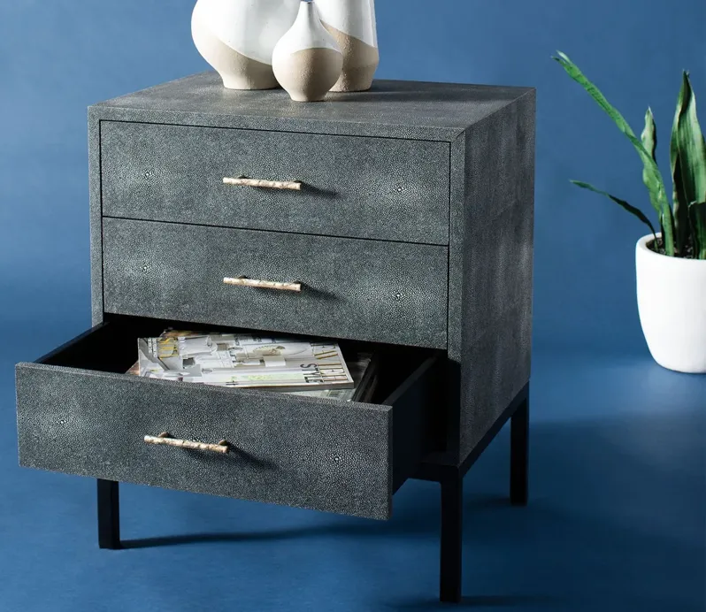 Safavieh Camden Faux Shagreen Nightstand - Grey