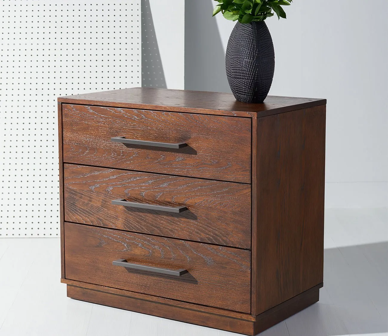 Safavieh Mallory 3-Drawer Nightstand - Dark Brown