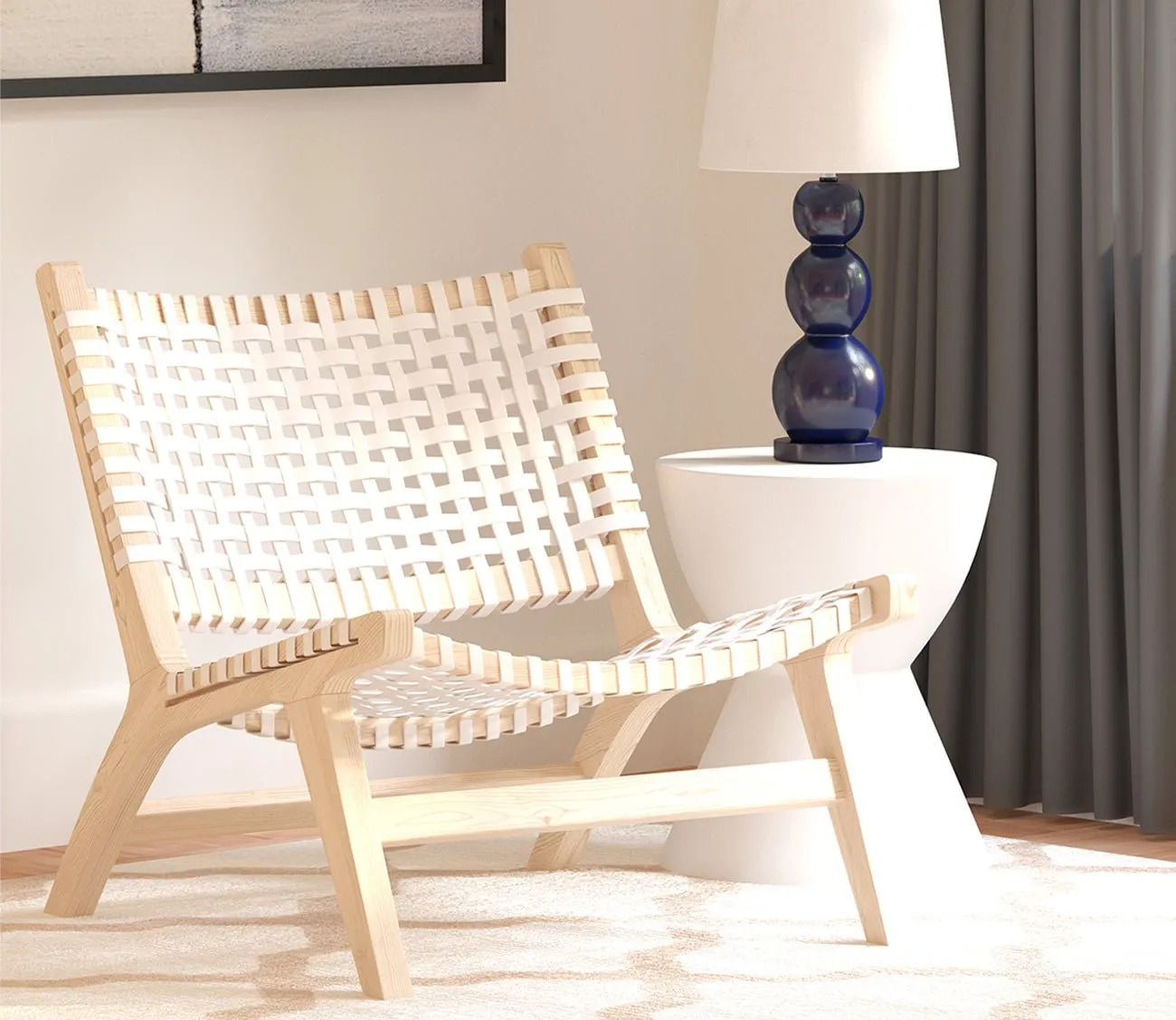 Safavieh Luna Accent Chair - White/Natural