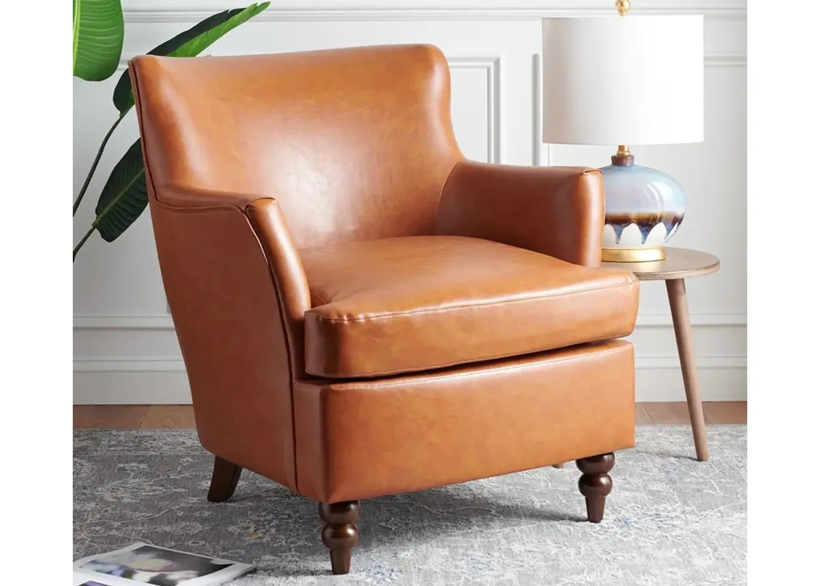 Safavieh Levin Accent Chair - Cognac