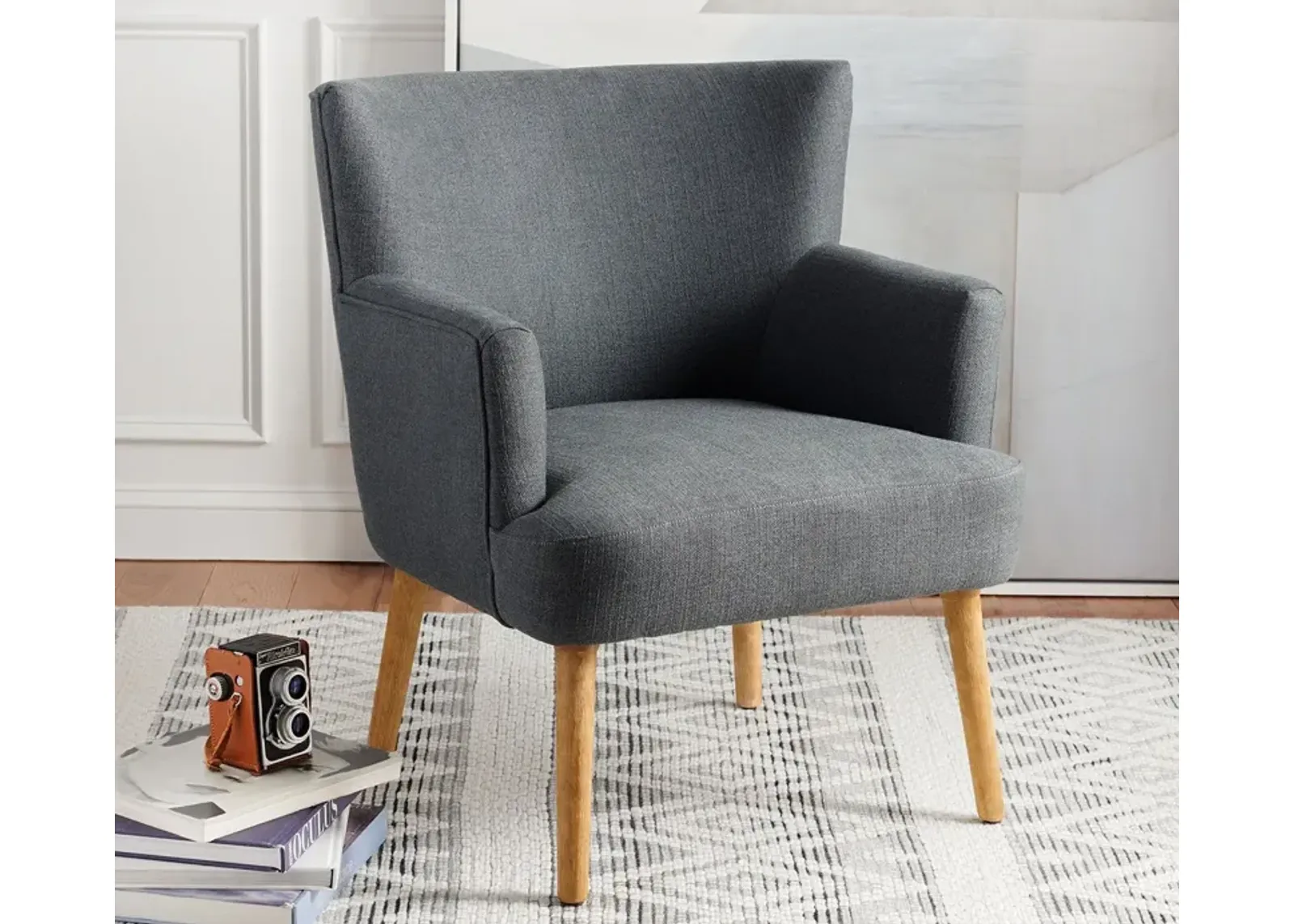 Safavieh Delfino Accent Chair - Dark Grey