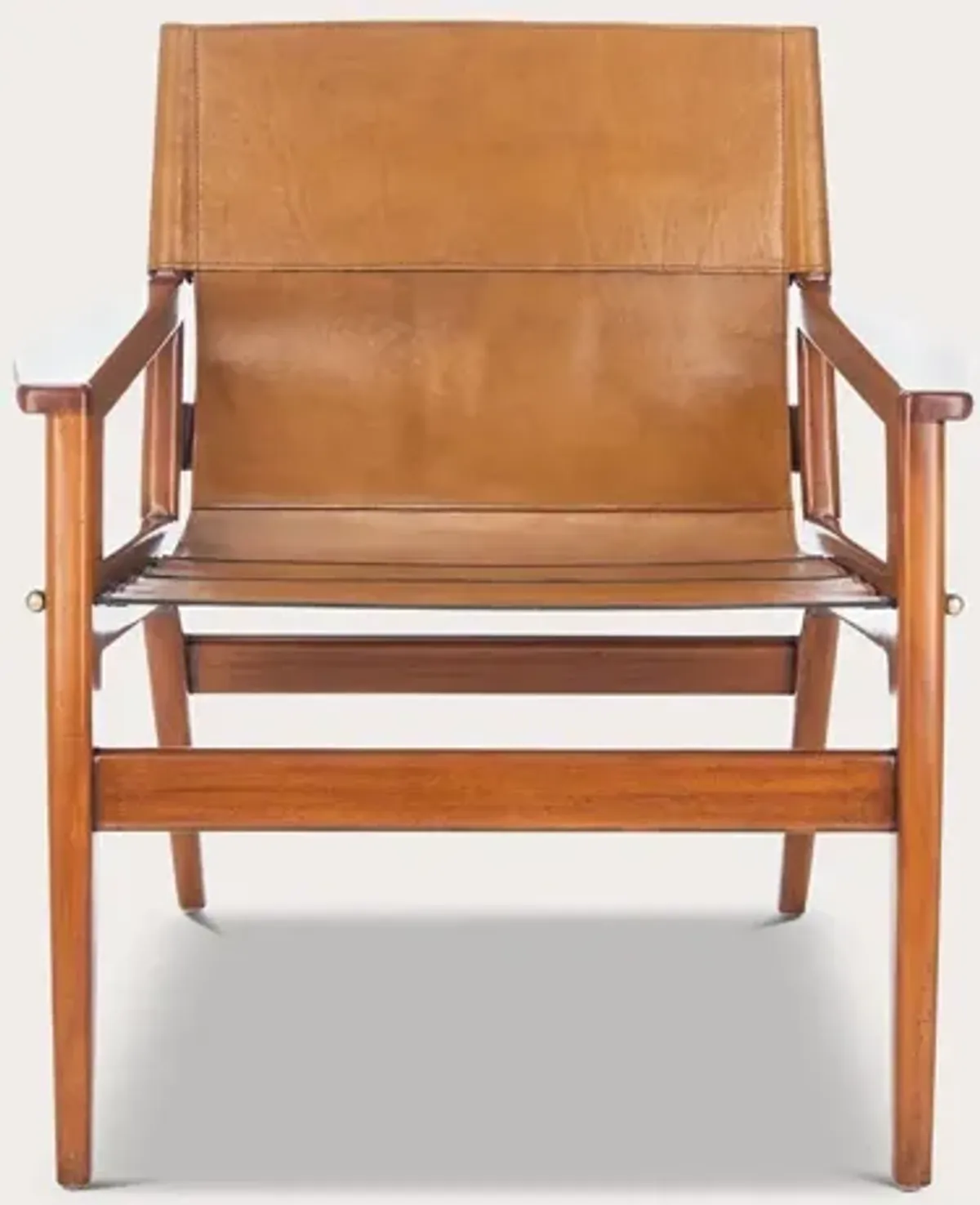 Safavieh Culkin Leather Sling Chair - Mahogany