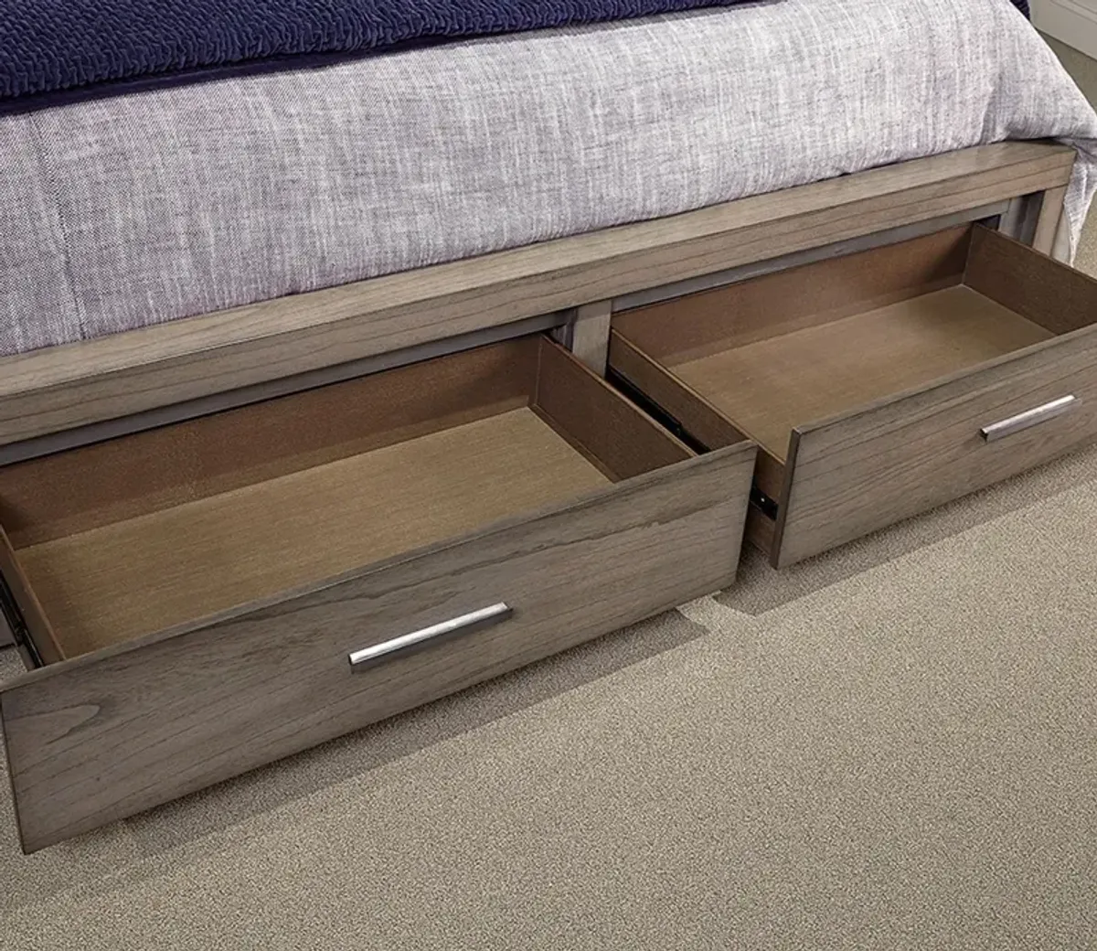 Aspen Home Modern Loft Storage Bed - Gray - Queen