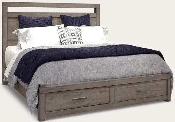 Aspen Home Modern Loft Storage Bed - Gray - Queen